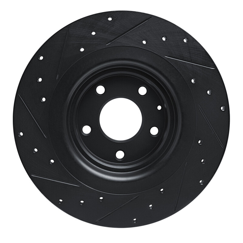 Mazda CX-9 Brake Rotor (1) - Rear Right - R1 Concepts - Drilled & Slotted - Black - `16-`23